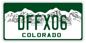 DFFX06  license plate in CO