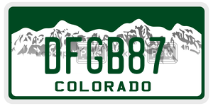 DFGB87  license plate in CO