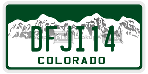 DFJI14 license plate in Colorado