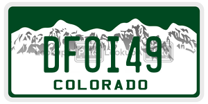 DFOI49  license plate in CO