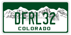 DFRL32 license plate in Colorado