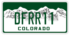 DFRR11  license plate in CO