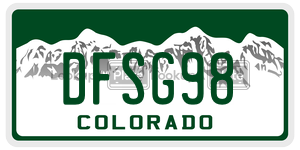 DFSG98  license plate in CO