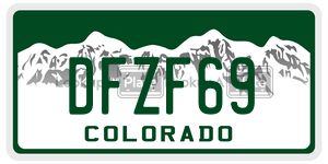 DFZF69  license plate in CO