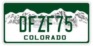 DFZF75 license plate in Colorado