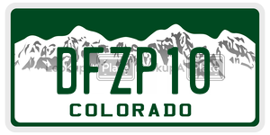 DFZP10  license plate in CO