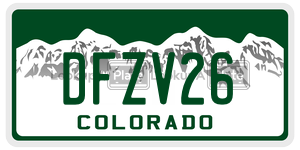 DFZV26 license plate in Colorado