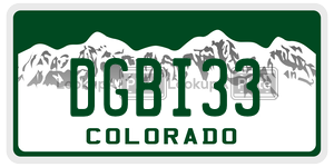 DGBI33  license plate in CO