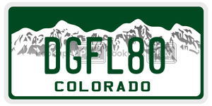 DGFL80  license plate in CO