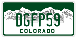 DGFP59  license plate in CO