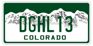 DGHL13  license plate in CO