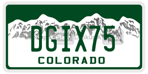 DGIX75  license plate in CO