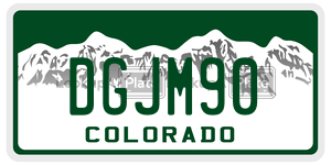 DGJM90  license plate in CO