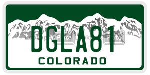 DGLA81  license plate in CO