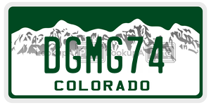 DGMG74  license plate in CO