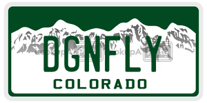 DGNFLY  license plate in CO