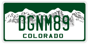DGNM89  license plate in CO