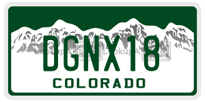 DGNX18  license plate in CO
