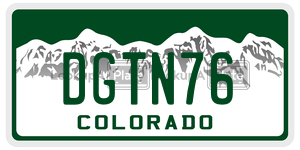 DGTN76 license plate in Colorado