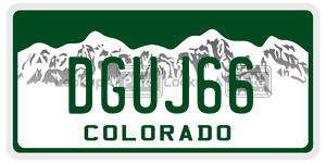 DGUJ66  license plate in CO