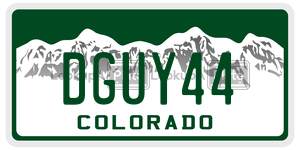DGUY44  license plate in CO