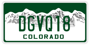 DGVQ18 license plate in Colorado