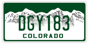 DGY183  license plate in CO