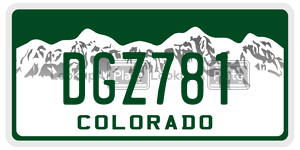 DGZ781 license plate in Colorado