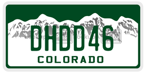 DHDD46  license plate in CO