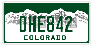 DHE842  license plate in CO
