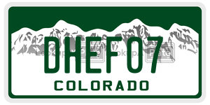 DHEF07  license plate in CO
