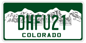 DHFU21  license plate in CO