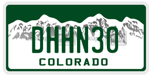 DHHN30 license plate in Colorado