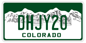 DHJY20 license plate in Colorado