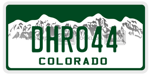 DHR044  license plate in CO