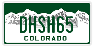 DHSH65  license plate in CO