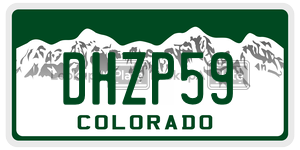 DHZP59 license plate in Colorado