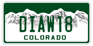DIAW18  license plate in CO