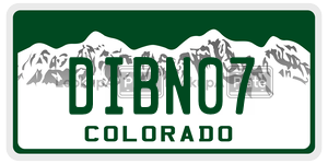 DIBN07  license plate in CO