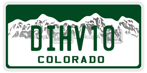 DIHV10  license plate in CO