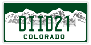 DIID21  license plate in CO