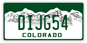 DIJG54  license plate in CO