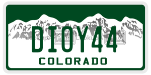 DIOY44  license plate in CO