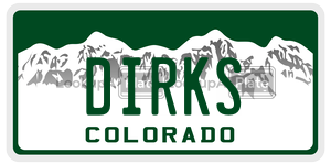 DIRKS  license plate in CO