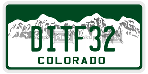 DITF32  license plate in CO