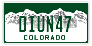 DIUN47  license plate in CO