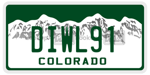 DIWL91 license plate in Colorado