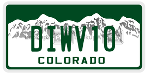 DIWV10  license plate in CO