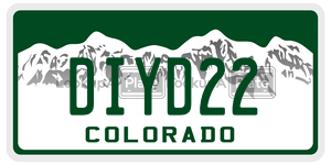 DIYD22  license plate in CO