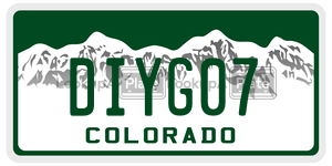 DIYG07  license plate in CO